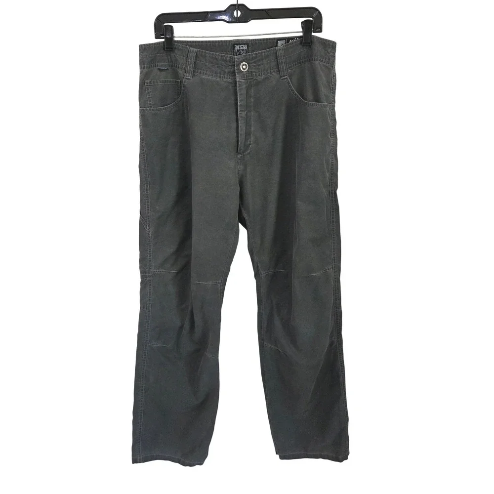 KUHL Mens Pants 34x30 Cotton Nylon Charcoal Grey Hiking Utility Workwear Pants